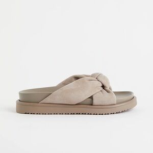 H&M Taupe Suede Slides